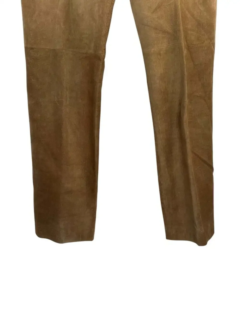 Danier Genuine Tan Suede Leather Pants 10 Straight Leg 70s Boho Luxe Tailored